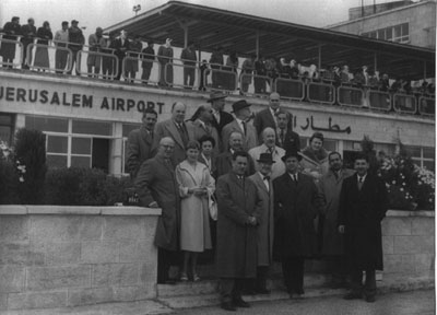 Anton Albina at Jerusalem Airport 1959
